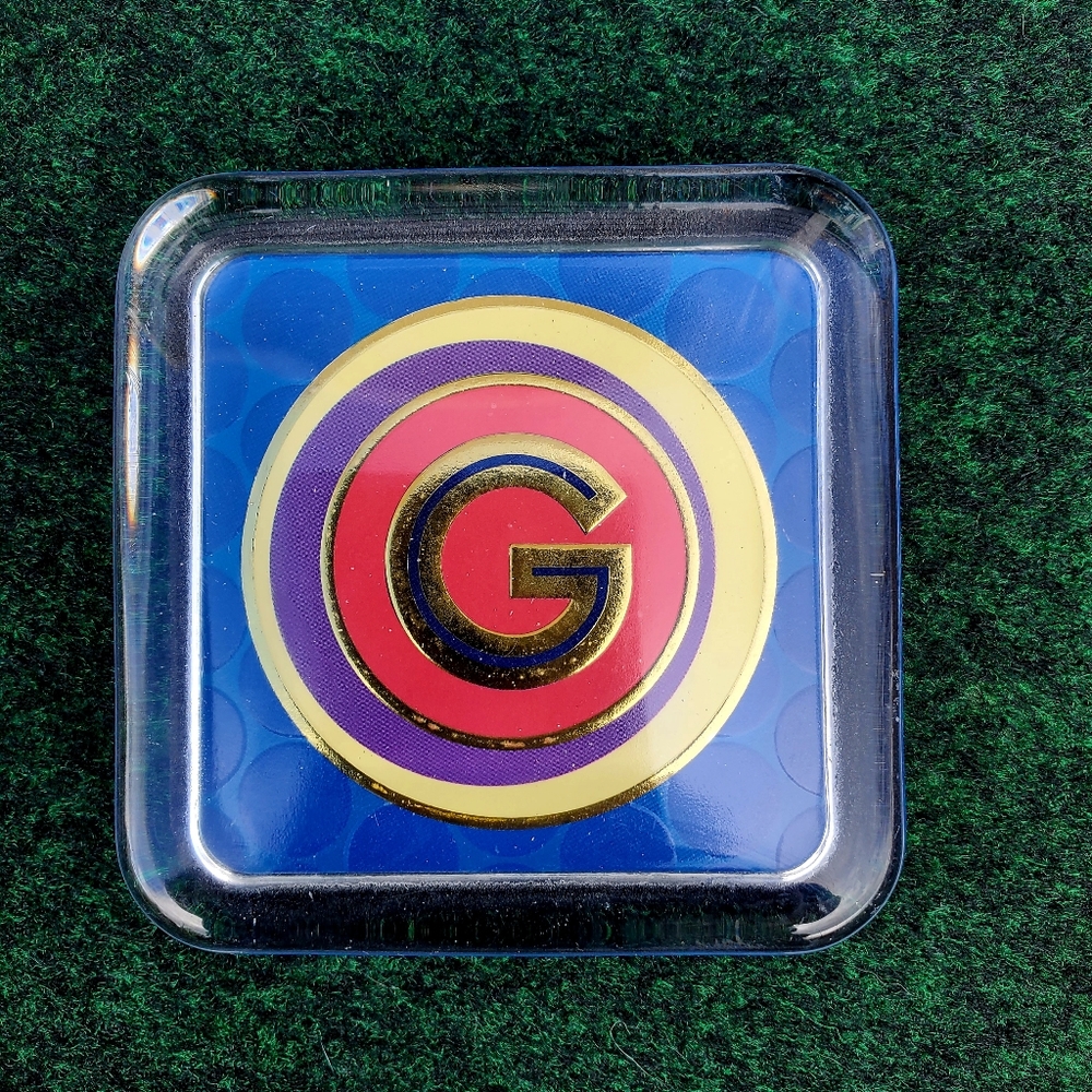 Punch Studios Letter "G" Paperweight Gold Foiled Embossed Square 3.5"x 7/8"